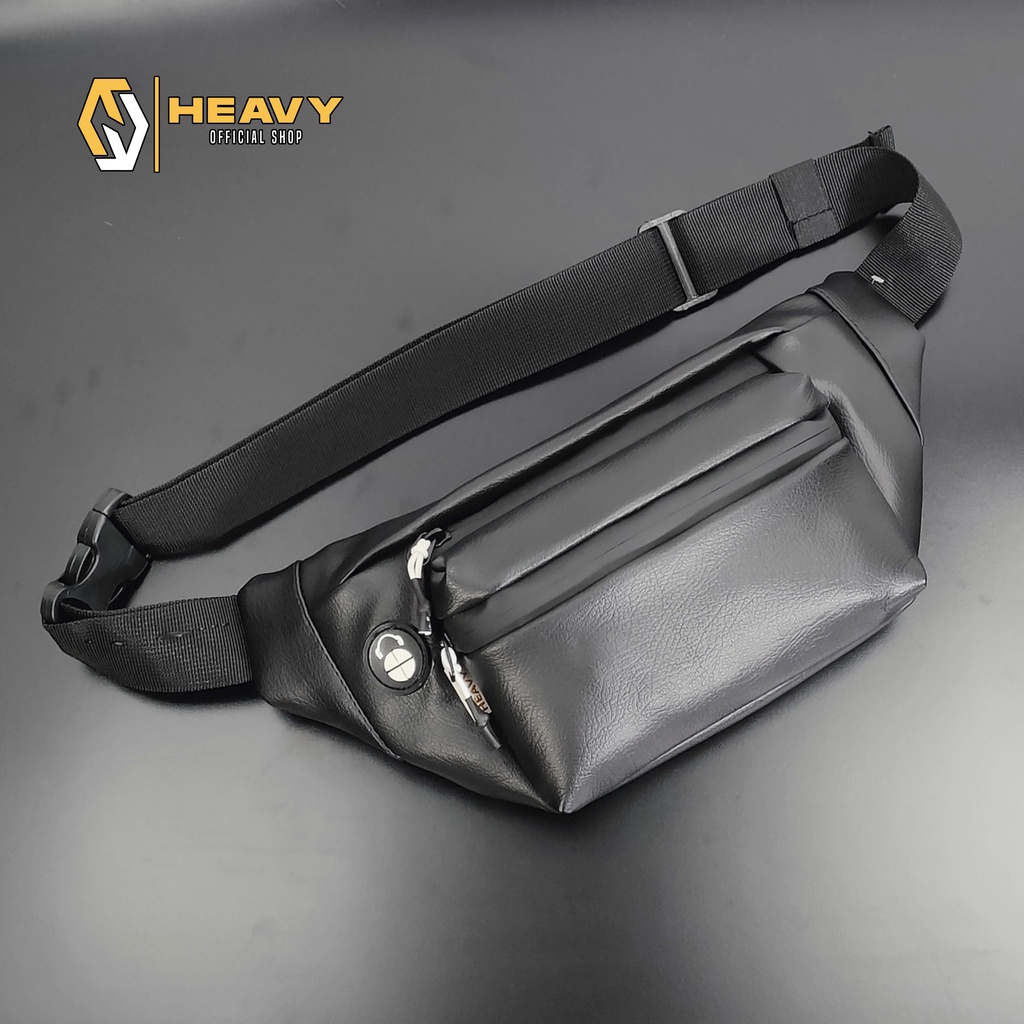 Tas Pinggang Kulit Sintetis PU. Leather Waistbag Original Heavy.bag - Waistbag pria/wanita