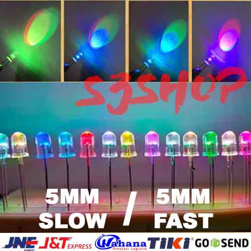 LED 5mm RGB SLOW &amp; FAST Pelangi Flashing Colorful Warna Warni Disco Light Lampu SLOW FAST