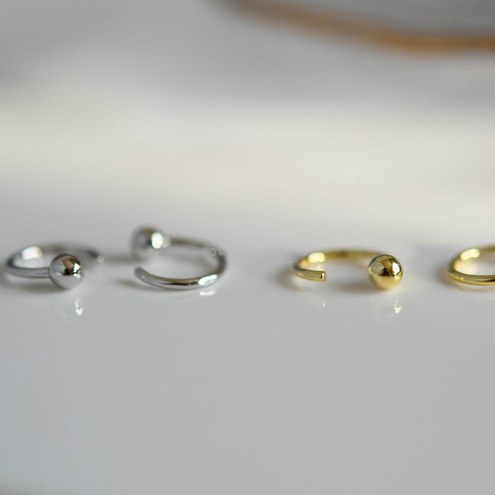 925 Silver Needle Stud Simple Minimalist Style Earring Jewelry