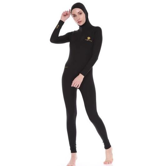 Tiento Wetsuit Hoodie Black Swimwear Baju Celana Pakaian Renang Diving