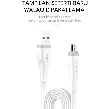 VIVAN SM200S 2A 200cm Micro USB Quick Charge SR Extended Protection Data Cable Flat Design