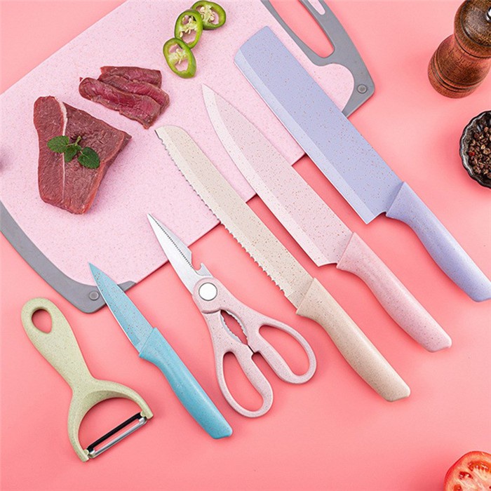 Hight Quality 6in1 Pisau Dapur Set Korean Style Kitchen Knife Stainless Steel Anti lengket / kitchen knife Master Chef