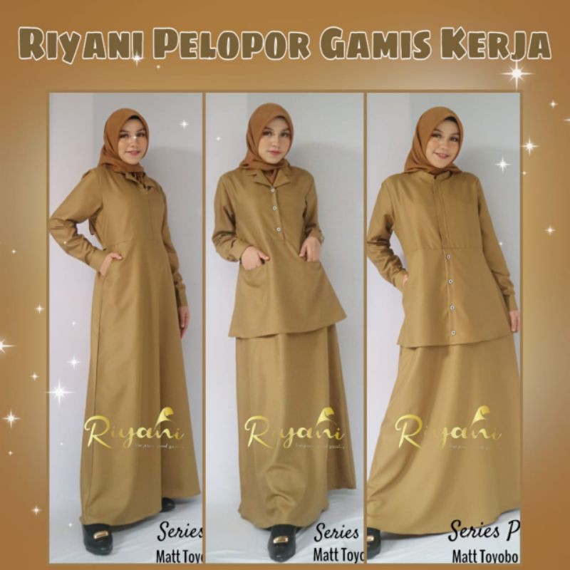 Cod Gamis Khaki Pemda Waskat Kuning Kaki Dinas Kantor Toyobo Fodu Shopee Indonesia