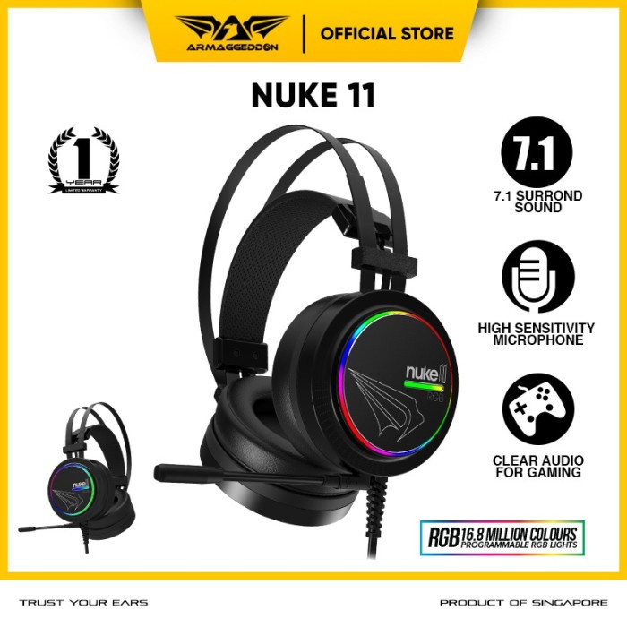 Headset Gaming Armaggeddon Nuke 11 (RGB 16.8 Millon Colours)