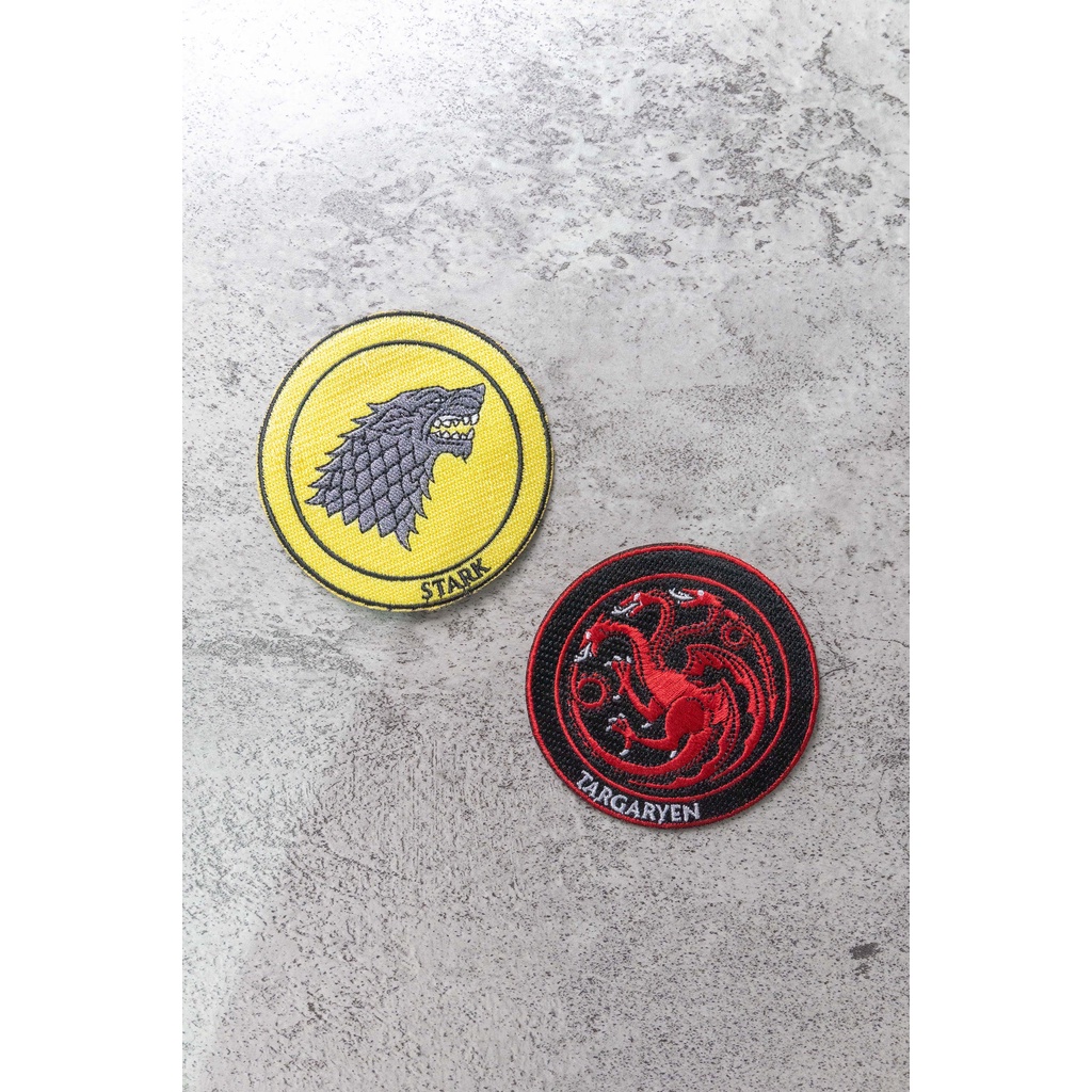 Jual Game of Thrones House Stark and House Targaryen Patches bordir