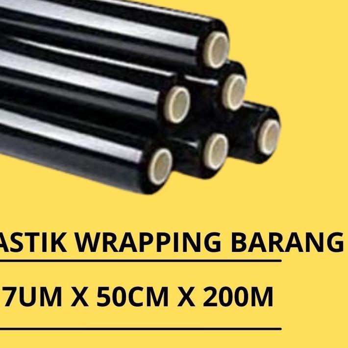 

Plastik wrapping barang - strech film bening hitam uk 50cm x 200m