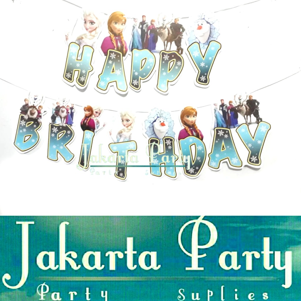 Banner HBD Frozen #2 / Bunting Flag Frozen / Party Flag Frozen