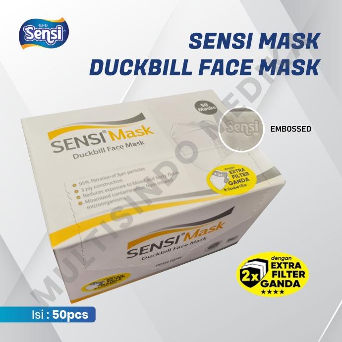 BOLEH DROPSHIP Masker Sensi Mask Duckbill Face Mask 3ply Original (50pcs) earloop