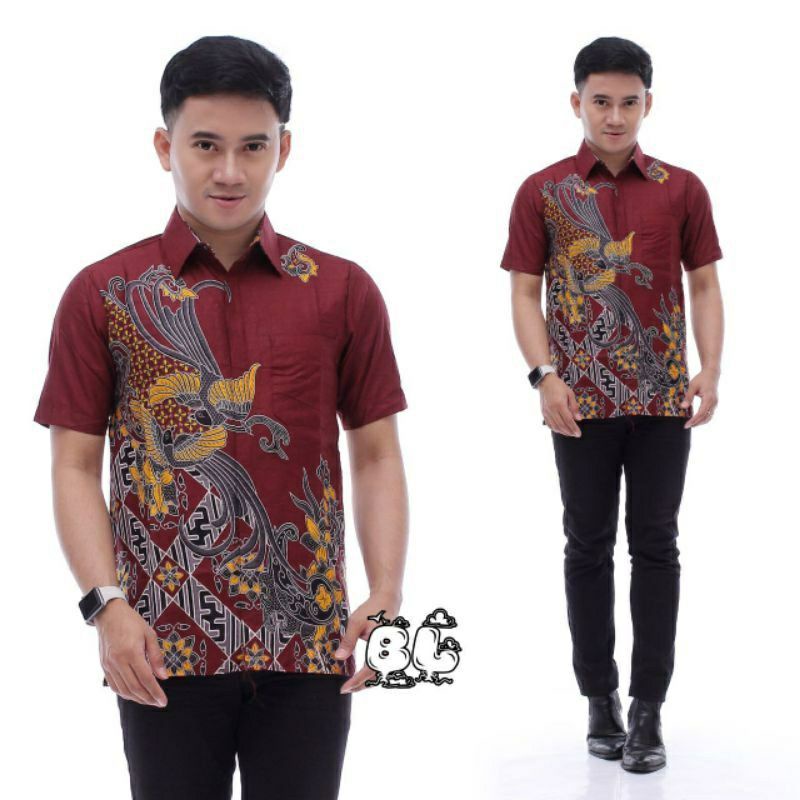 Promo Batik Couple sania ruffle batik couple keluarga ori motif kenari-KEMEJA PENDEK