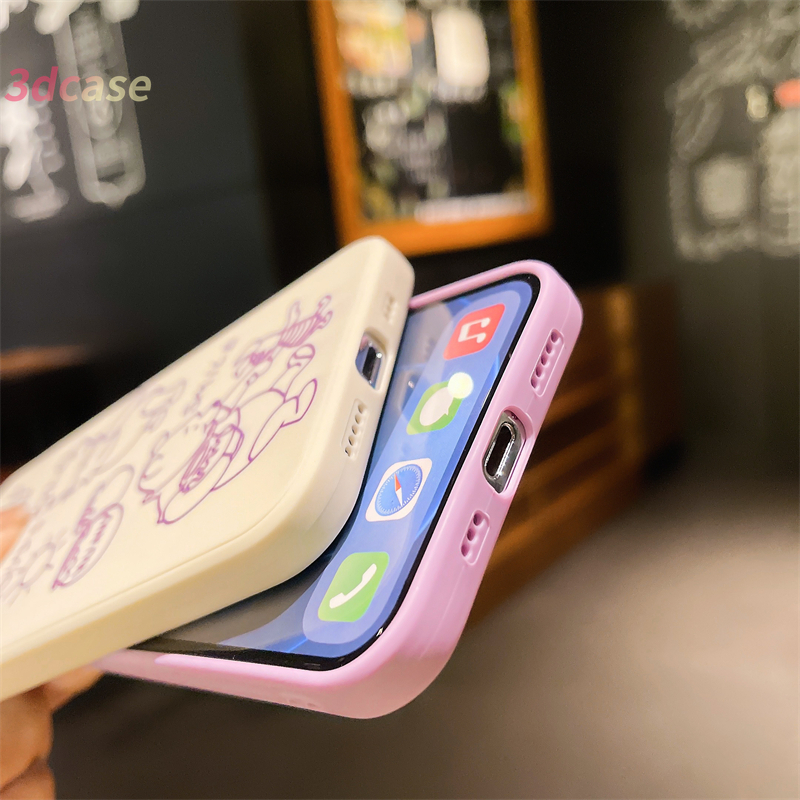 Lucu Kartun Winnie the Pooh Straight Cube Soft Case untuk Compatible For IPhone 11 12 13 PRO MAX 13 mini 6 7 6S 8 Plus X XR XSMAX Se 2020 6SPlus 7Plus 6Plus 8Plus XS A16 A15 A7 A5S Y20 Y12