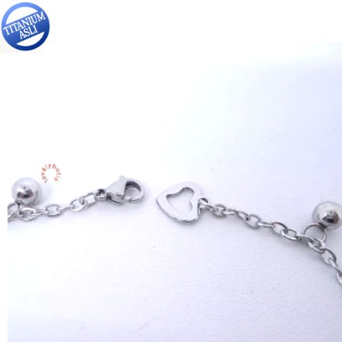 Lovelybutik - Gelang Tangan Wanita Titanium anti karat Gelang Tangan Bear Wanita Dewasa 18 Cm BONUS KOTAK PERHIASAN