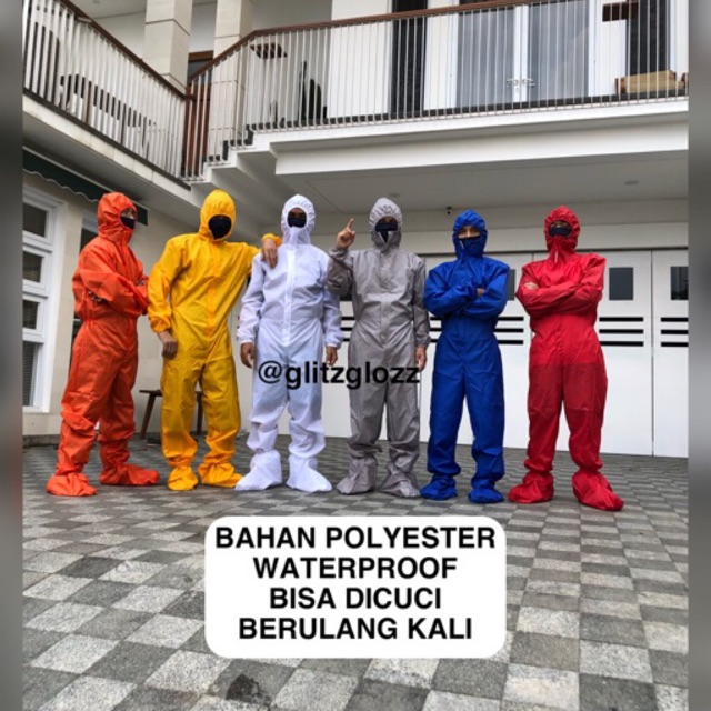 Protective suit Baju  apd  hazmat pelangi polyester 