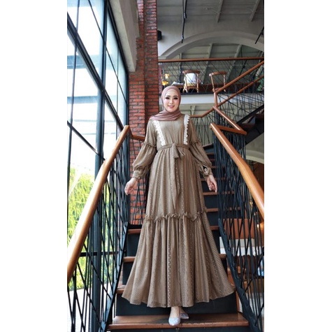 Humaira99 gamis syari pesta muslimah dress tile/brokat Kaureen