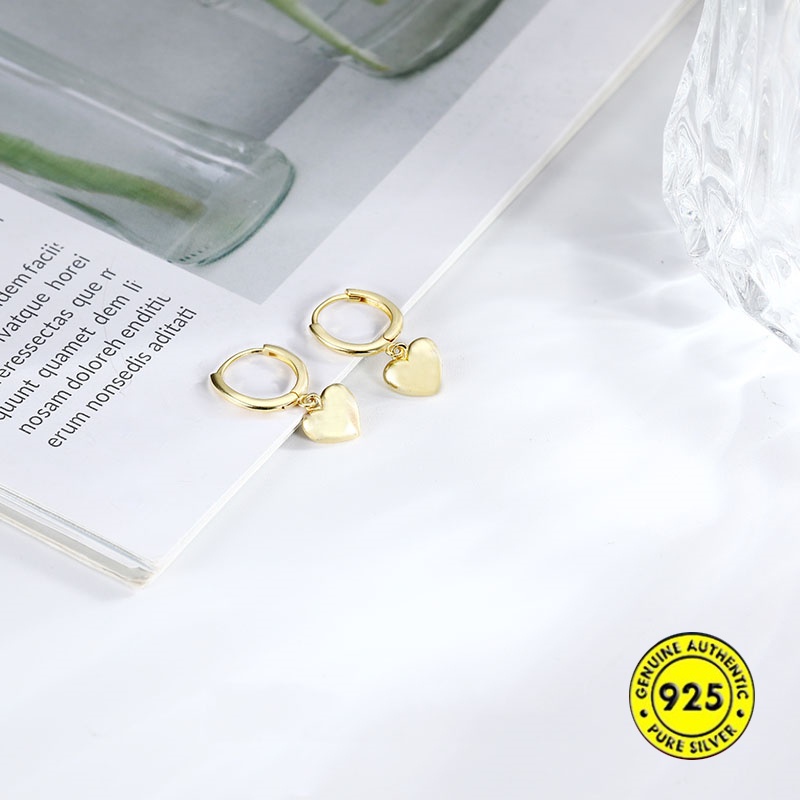 Anting Tusuk Sterling Silver 925 Model Hati Untuk Wanita