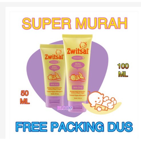 ZWITSAL Extra Ekstra Care Baby Cream Krim Bayi with Zinc 100 ML 100ML Tub Zync Murah Tube Switsal