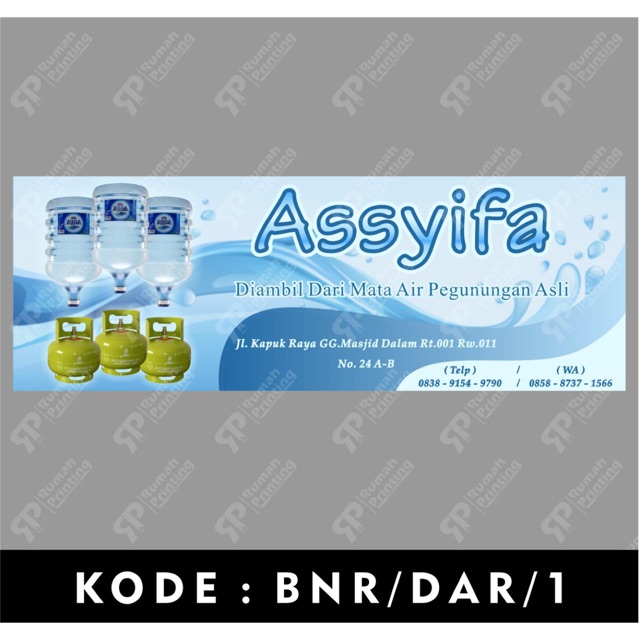 CETAK SPANDUK / BANNER ( DEPOT AIR MINUM )  BAHAN FLEXI KOREA GRATIS DESAIN HARGA  PER METER