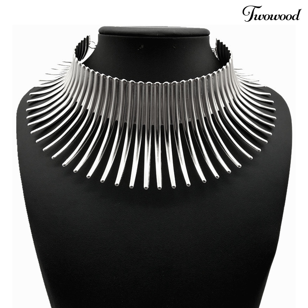 Kalung Choker Bentuk Geometrik Bahan Logam Tahan Lama Untuk Wanita