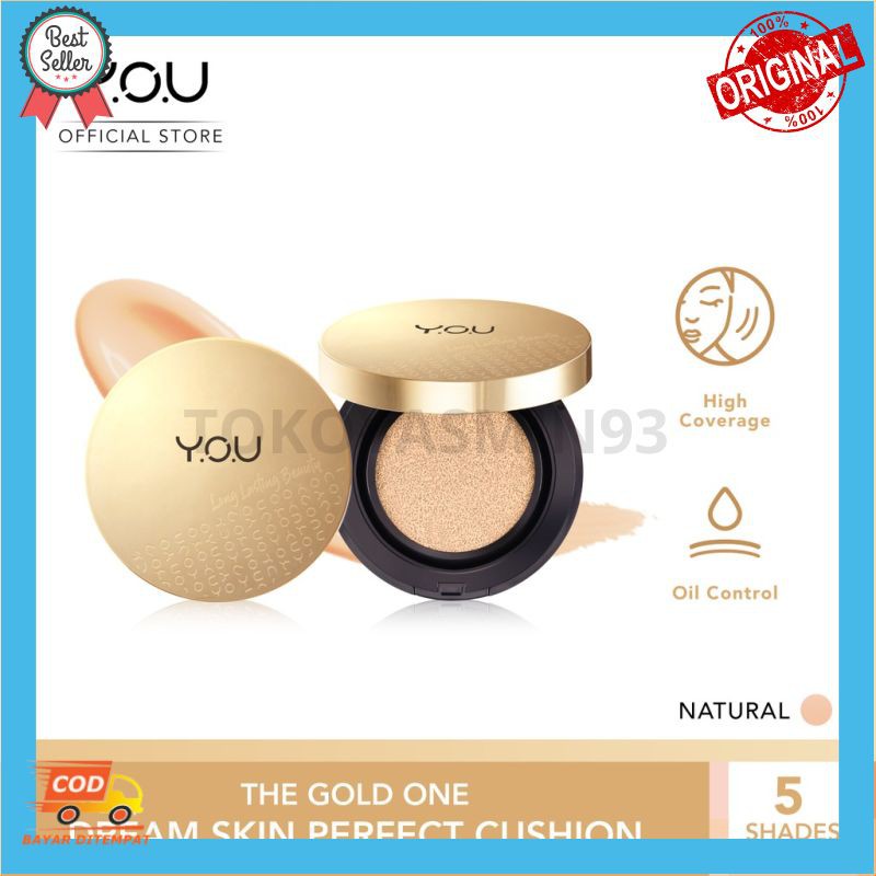 YOU The Gold One Dream Skin Perfect BB Cushion [High Coverage / Brightening Effect / Oil Control]