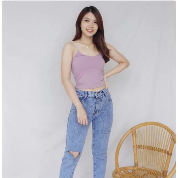 MSMO Spageti Tank Top Tali / Top Wanita-Berry