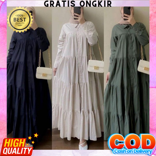 Gmis Wnta Mewah Cewek Cod Pesta Kondangan Premium Gamis Polos Hitam Jumbo Bj Games Wanita Muslim Ter