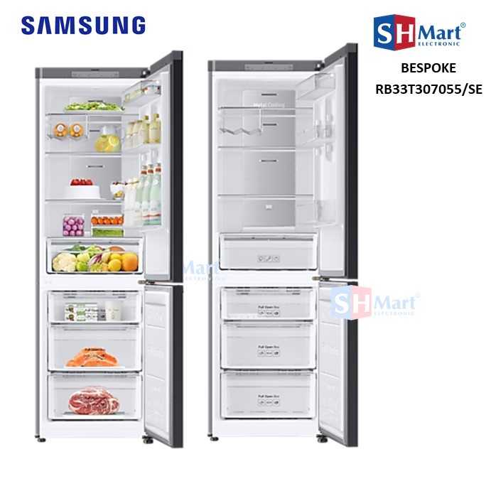 SAMSUNG KULKAS 2 PINTU BESPOKE BOTTOM FREEZER RB33T307055SE / RB33T KAPASITAS 328 LITER MEDAN