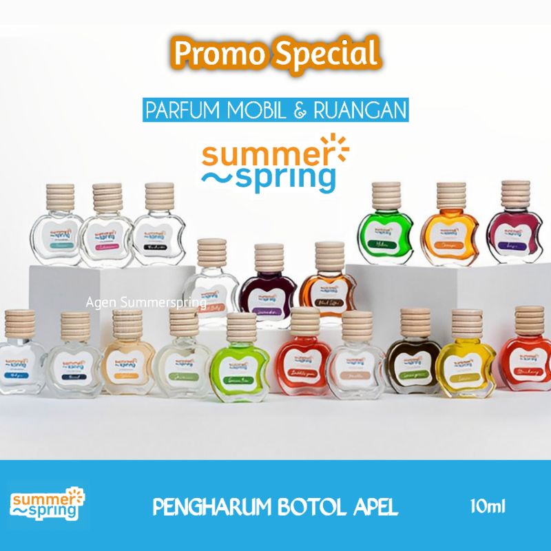 SUMMERSPRING Parfum Mobil Ruangan Kamar Mandi Lemari Botol Apel 10ml Scent Anti Mual