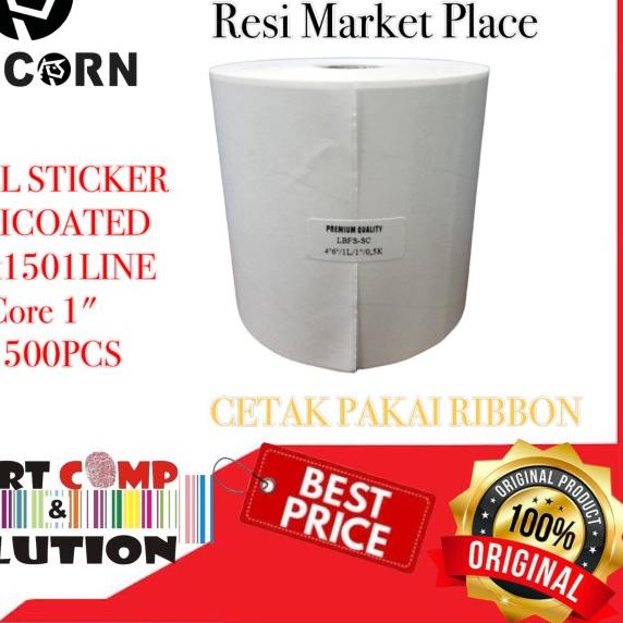 

➵ 100X150mm 1Line 500 pcs Core1 "gap2mm,Semicoated Label Bare Sticker - ISI 500PCS ➩