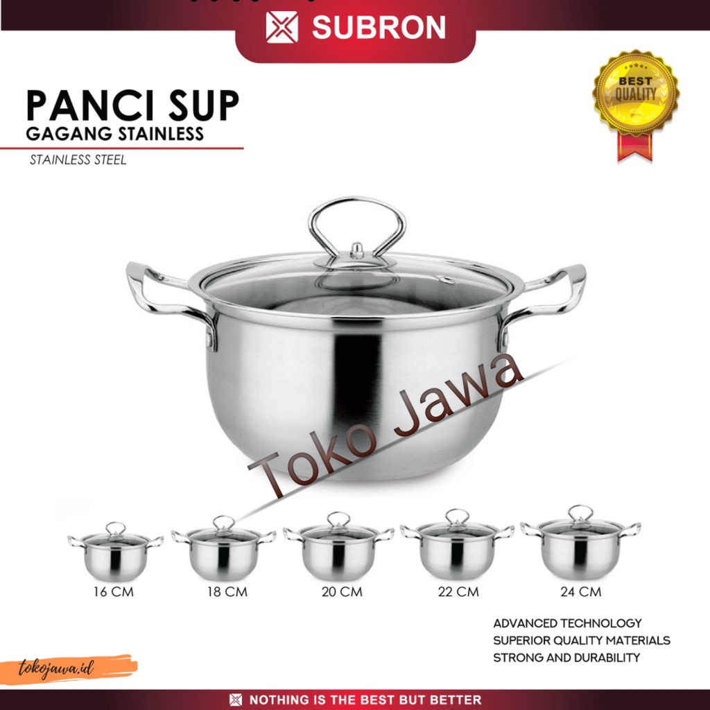 Panci Soup pot 20 subron panci soup pot panci subron tutup kaca panci tutup kaca murah panci susun t