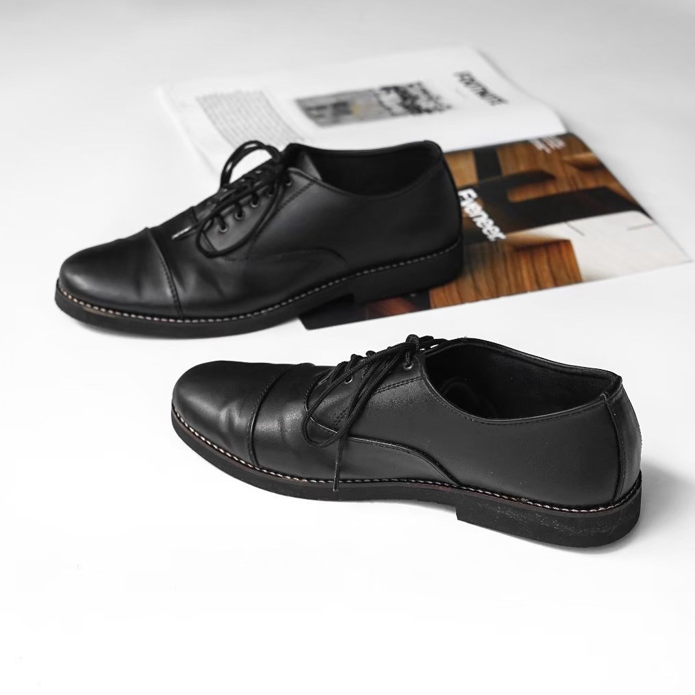 HARRISON SERIES ORIGINAL x JACK Sepatu Formal Hitam Tali Pria Pantofel Kerja Kantor Dinas Resmi Guru Kantoran Pesta Undangan Wedding Kondangan Nikah Wisuda Kuliah Casual Derby Oxford Semi Kulit Premium Footwear Big Size Jumbo Ukuran Besar 44 Keren Terbaru