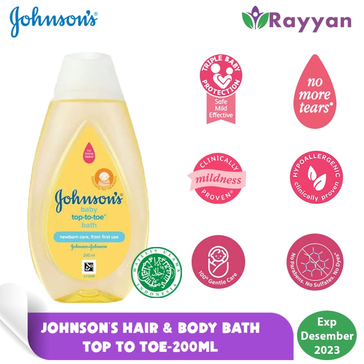 Johnson's Hair &amp; Body Wash Top To Toe 200 Ml Harum Wangi  | Sabun Cair Johnson's  Isi Ulang| Sabun Mandi Bayi