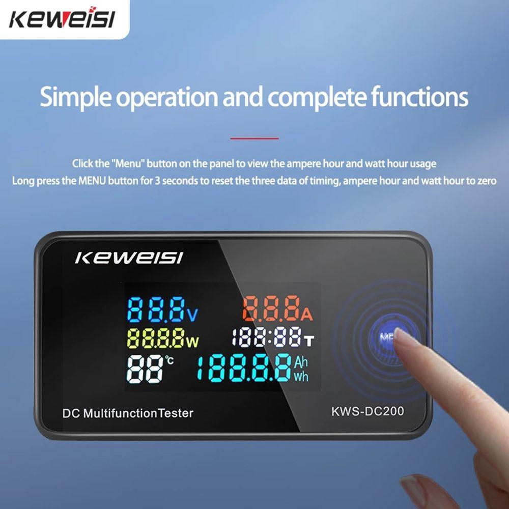 Solighter Voltmeter Ammeter Presisi Tinggi 0-100A Dengan Fungsi Reset DC Wattmeter