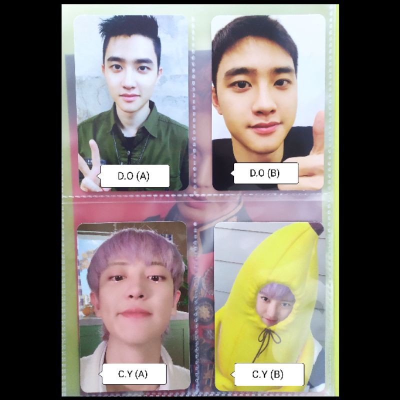 EXO CHANYEOL, EXO DO, EXO SEHUN PHOTOCARD (PC) & CASHBEE