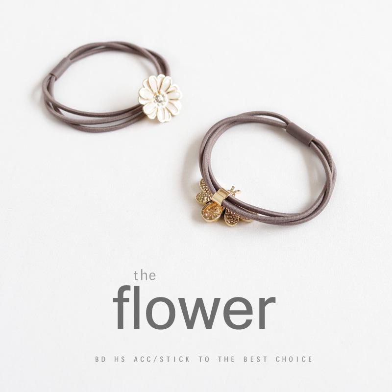  Ikat  Rambut  Simple  Flower Bahan Elastic Karet Gaya Korea  