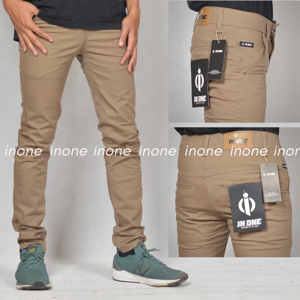 Suke Chino Pants Pria Slim Fit Mocca