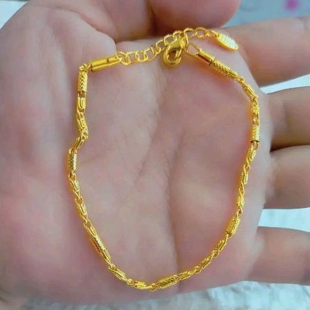 Gelang yxy Lapis emas 24K model Batang