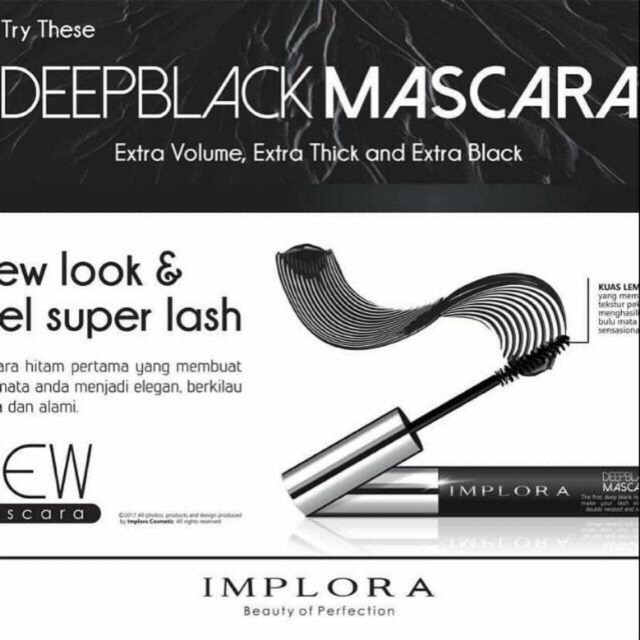 ✿ELYSABETHME✿  Implora deep black mascara maskara waterproof hitam fiber super hitam waterproof transferproof