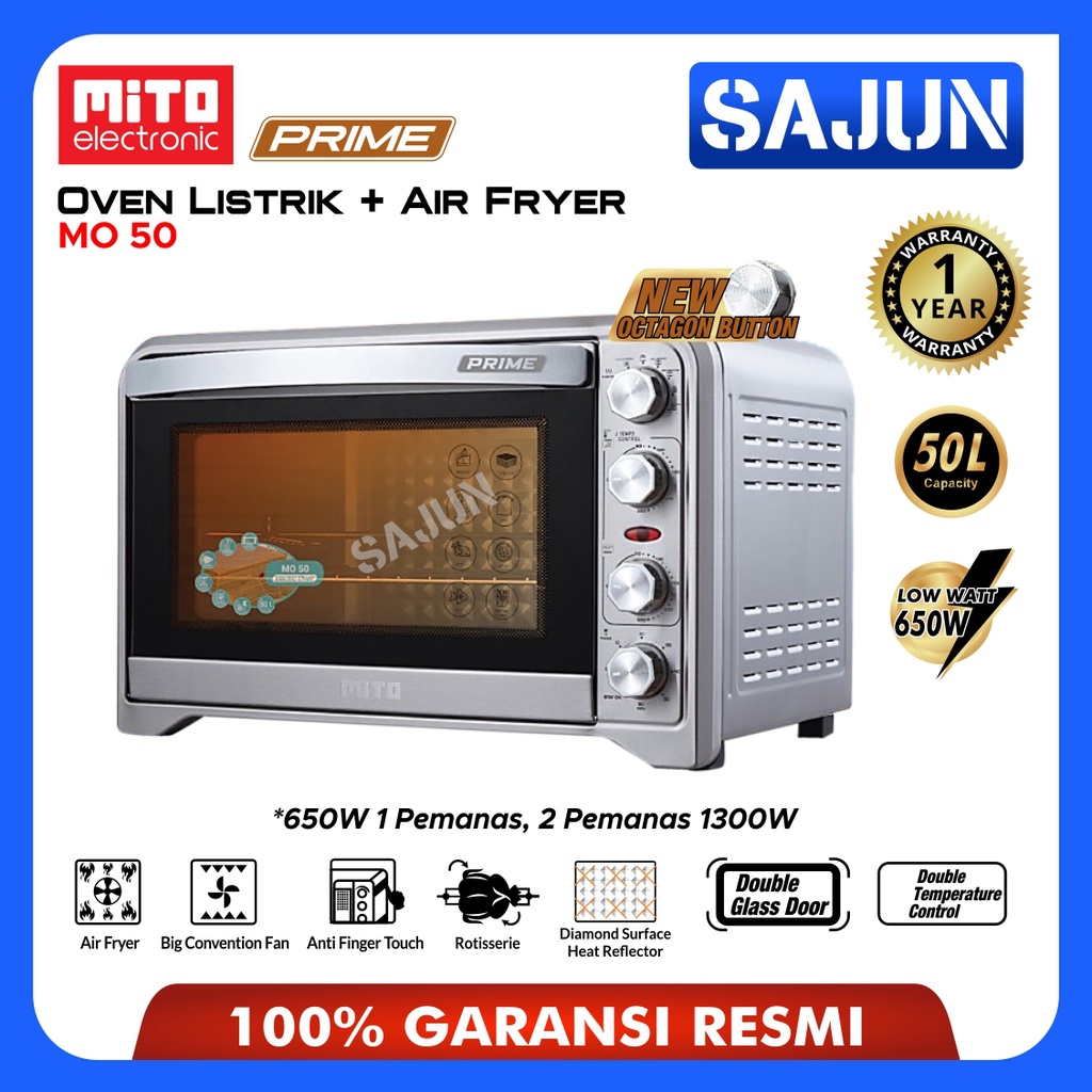 MITO 2in1 MO50 Prime Oven Listrik + Airfryer 50 Liter MO-50