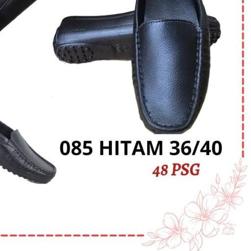 sepatu pantopel karet wanita hitam polos yumeida f085L