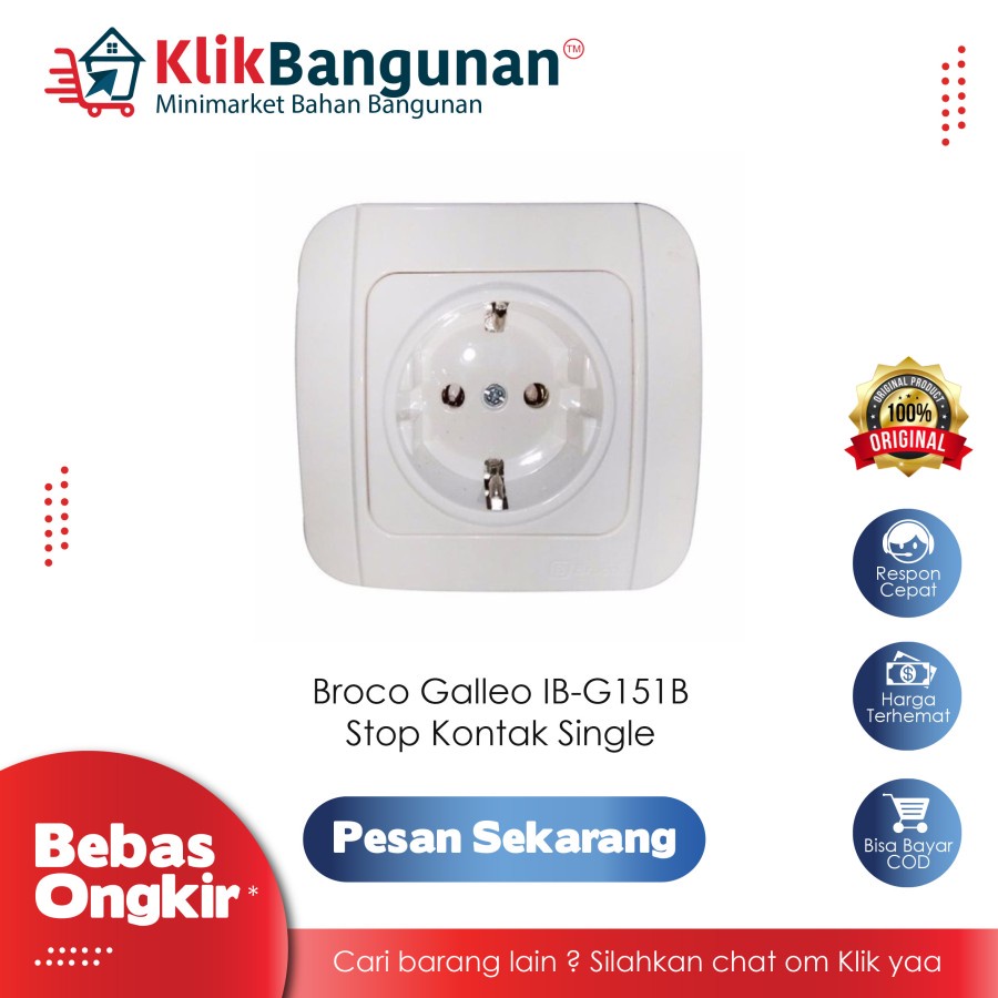 Jual STOP KONTAK BROCO GALLEO IB G151 STOP KONTAK INBOW BROCO GALLEO