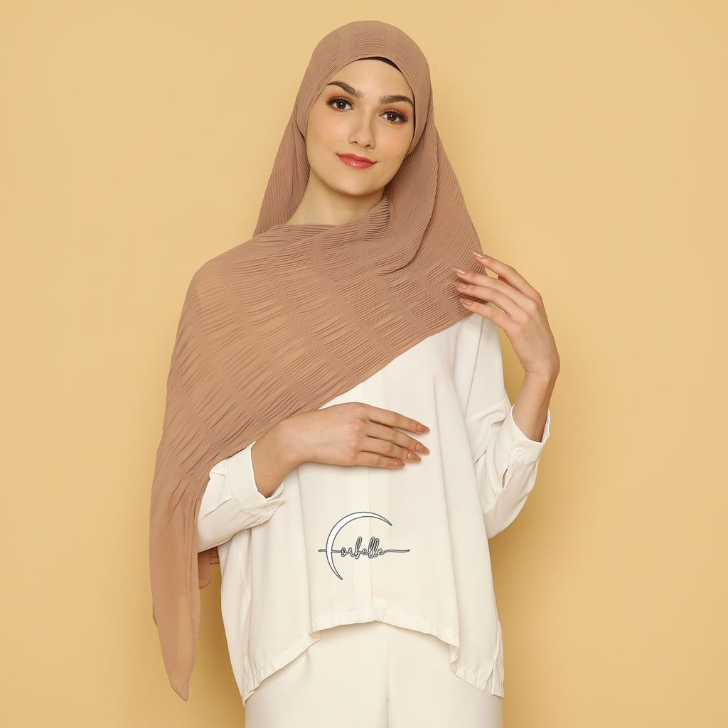 PASHMINA PLISKET SMOKE CERUTY BABYDOLL  |  PLISKET SMOK  |  PLEATS SHAWL BY ORBELLE