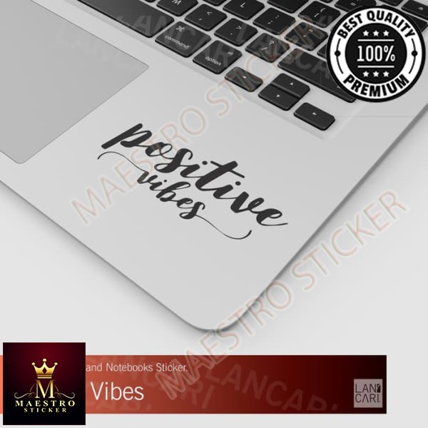 

M.STICKER Positive Vibes Sticker Cutting Macbook Laptop Vinyl Cut Stiker Quotes - Putih