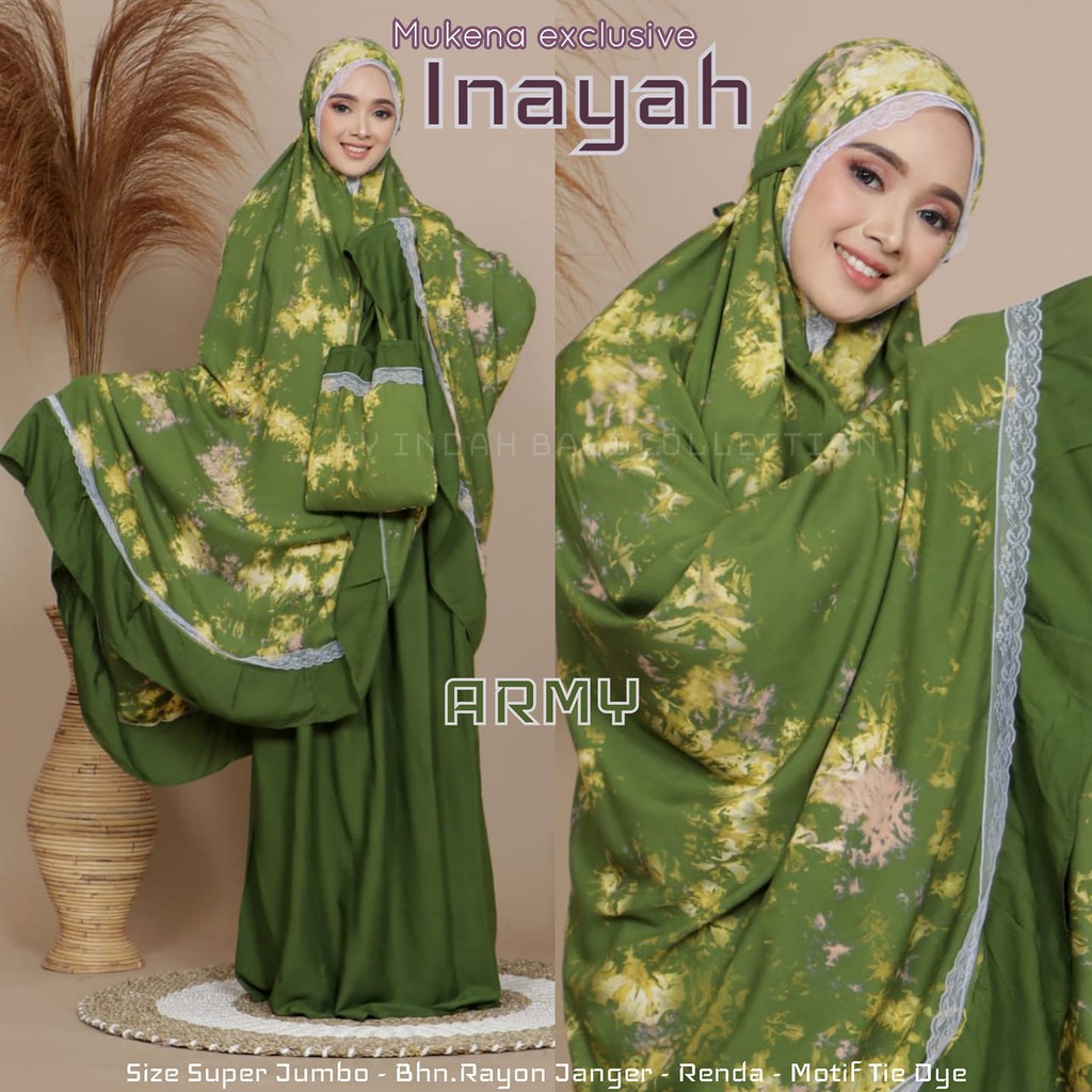 Mukena Bali Smoke Renda Inayah Super Jumbo
