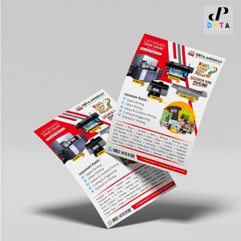 

Cetak Brosur HVS / Leaflet HVS Ukuran A4 A5 A6 Folio Custom || Brosur Full Warna 2 Sisi 3 RIM - Cetak 1 Sisi 2 Sisi Termurah
