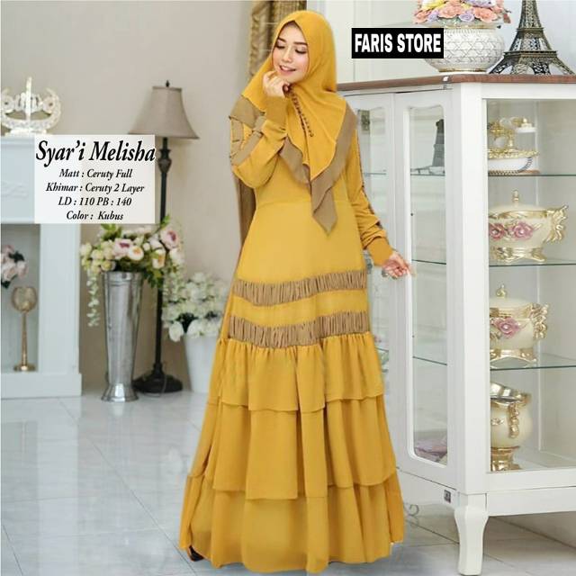SYARI MELISHA GAMIS SYARI +KHIMAR CERUTI SYANTIIX BY Alaika