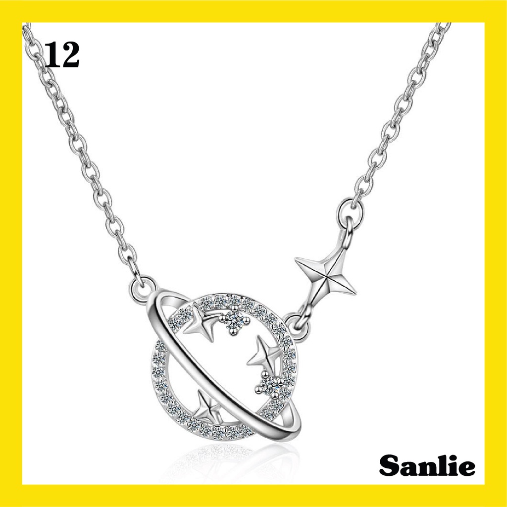 Sanlie Kalung Titanium Wanita Korea  Kalung Liontin Fashion Murah Model Bintang 12