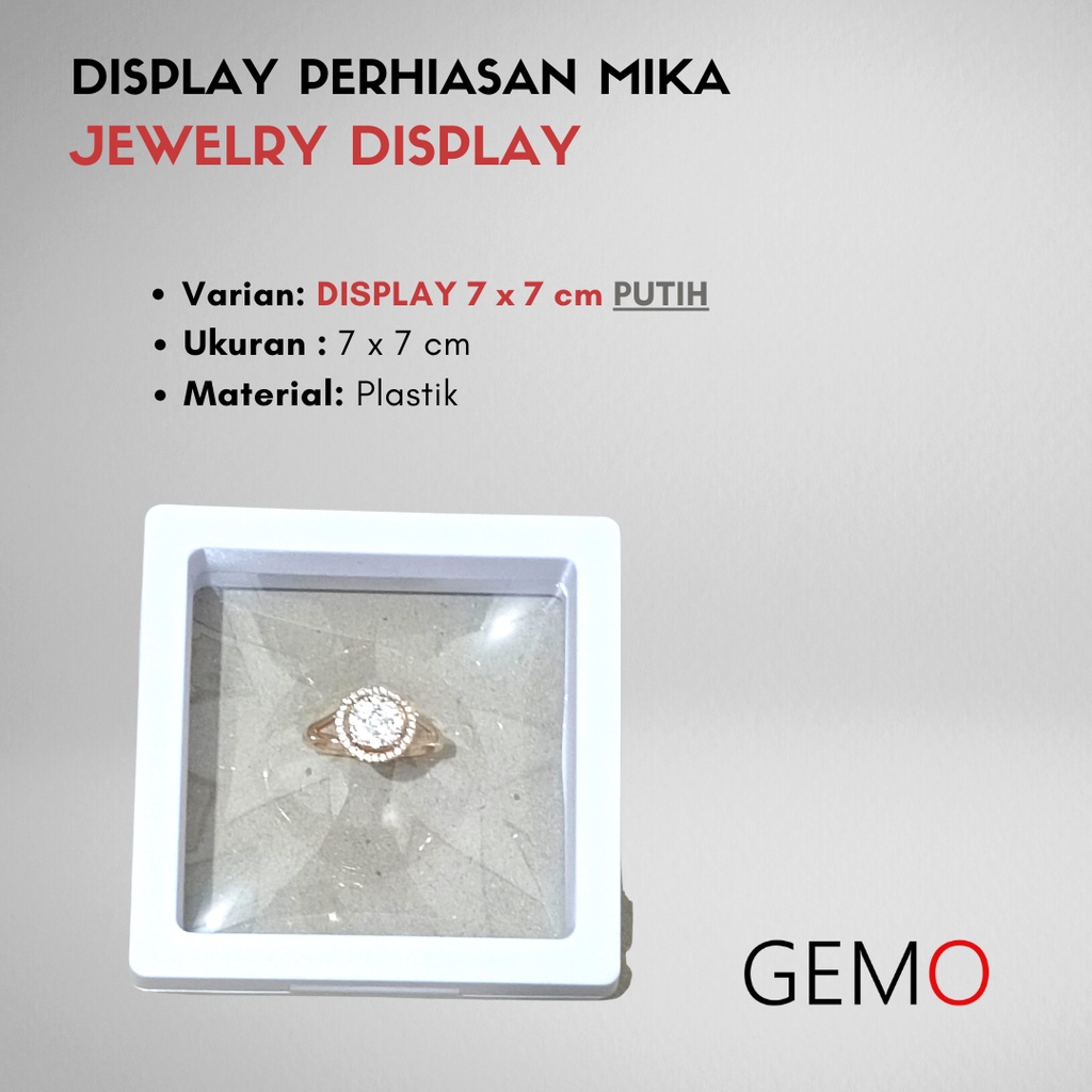 Display Perhiasan Mika, Jewelry Cincin Kawin, Liontin, Gelang, Kalung, Anting Murah Alat Peraga Toko Emas Berlian Perak Diamond