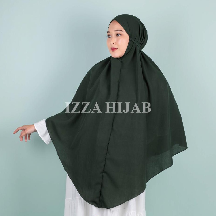 hijab instan jumbo xxxl syar'i non pet tali pisah bahan wolfis