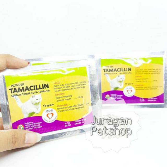 TAMACILLIN 10GR | Obat Serbuk Tabur Luka | Obat Kucing Luka Luar