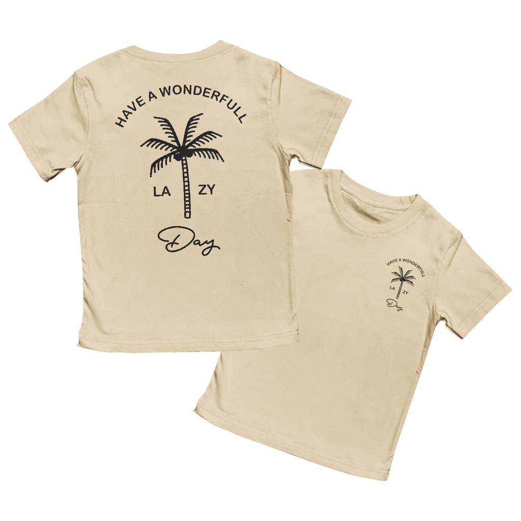 Kaos Anak 1-12 Tahun Beach Series Unisex Gazken Motif Lazy Day