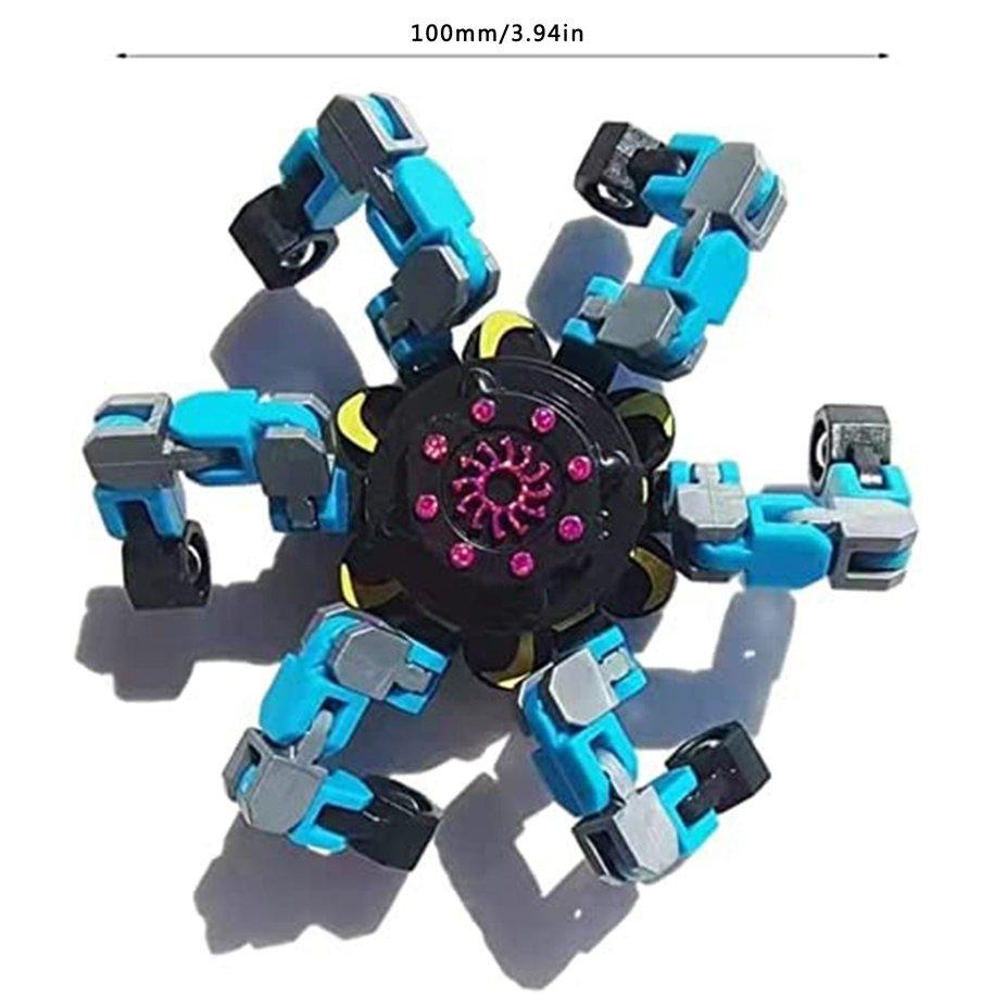 Mainan Edukasi Anak Kreatif New Finger Fingertip Spinner Gyro Fidget Robot Deformable Transformer Mechanical Chain Terbaru berubah bentuk menghilangkan stress melatih meningkatkan fokus konsentrasi